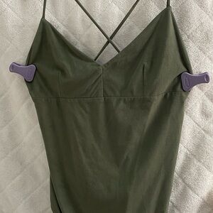 Green Suede GUESS bodysuit